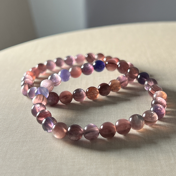 はち✨紫赤瑪瑙自然天珠 無限♾️ Amazon.com: GEM-Inside 10 公釐天然紫色瑪瑙瑪瑙石圓形半寶石脈輪大孔