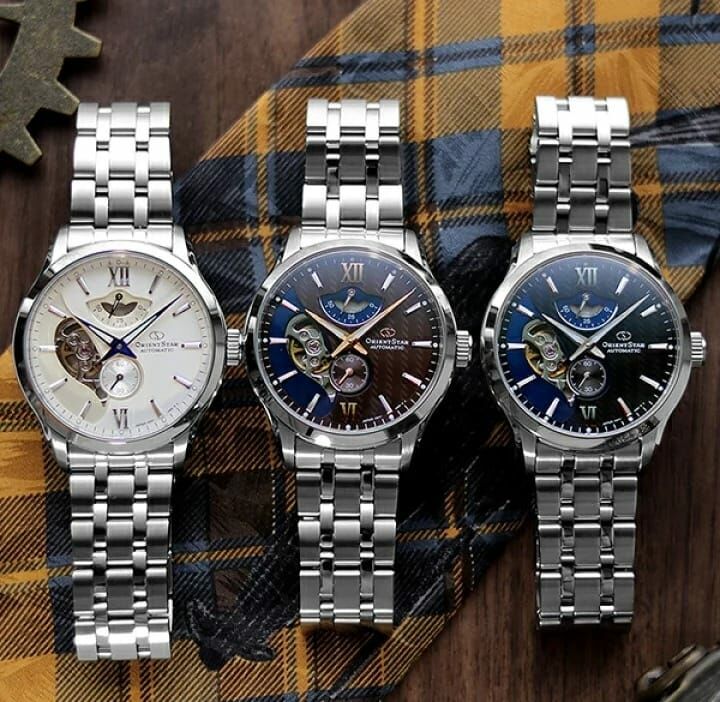 ORIENT STAR 東方之星 機械自動 日本製造  銀色 RK-AV0B01S ，棕藍色錶盤 RK-AV0B02Y ，機械海軍藍 RK-AV0B03B 機械自動 男士手錶 日本製造