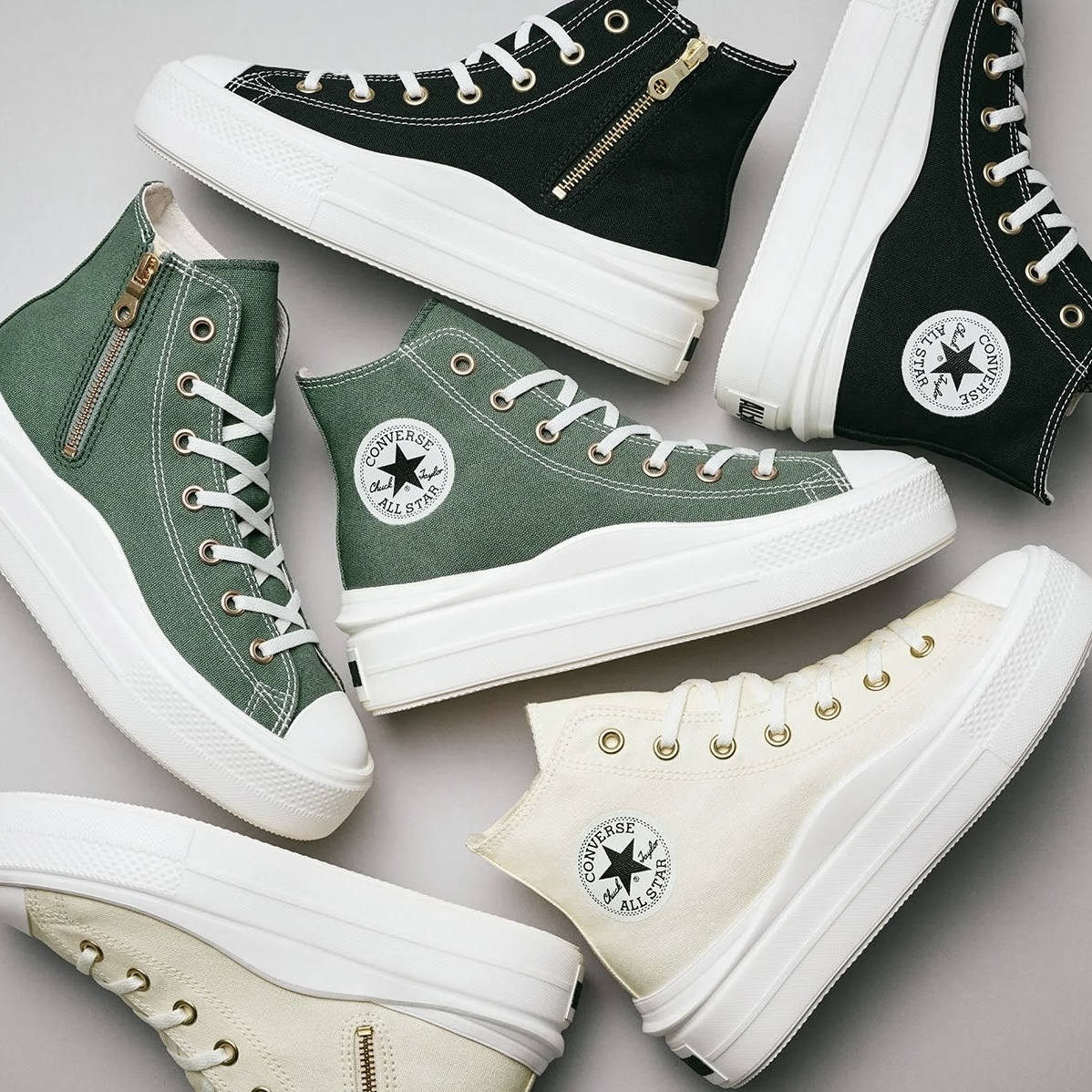 converse 小波浪拉鍊帆布鞋