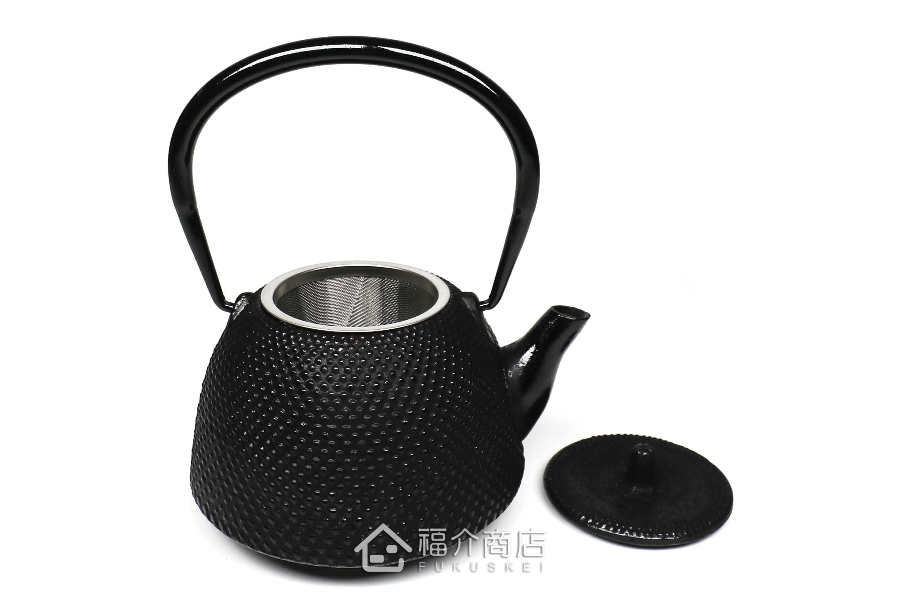 泡茶用的黑色霰紋造型鑄鐵泡茶壺