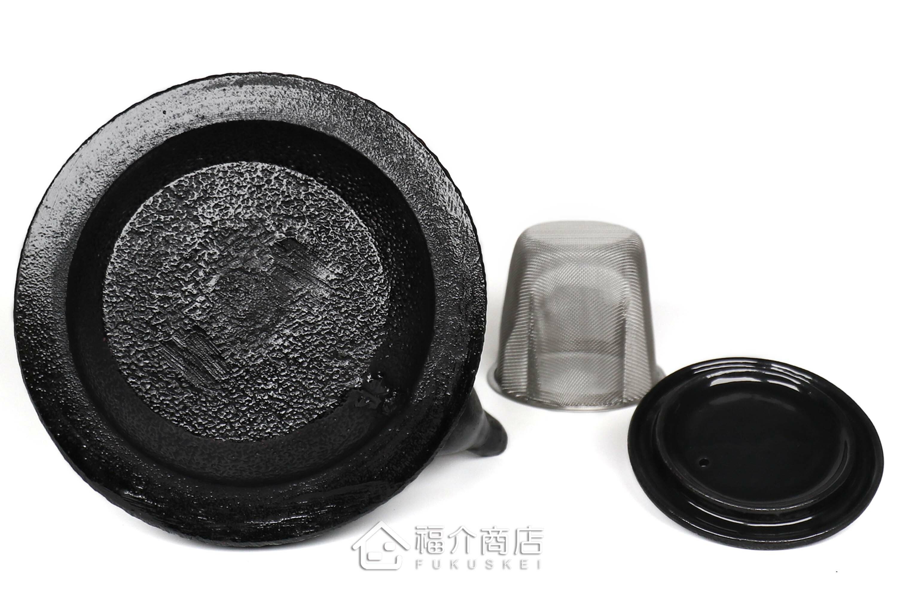 泡茶用的黑色霰紋造型鑄鐵泡茶壺