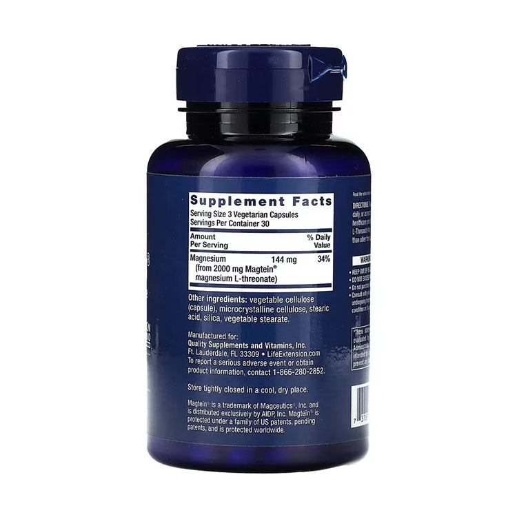 Life Extension Neuro-Mag Magnesium L-Threonate, 144 mg, 90 Veg Capsules