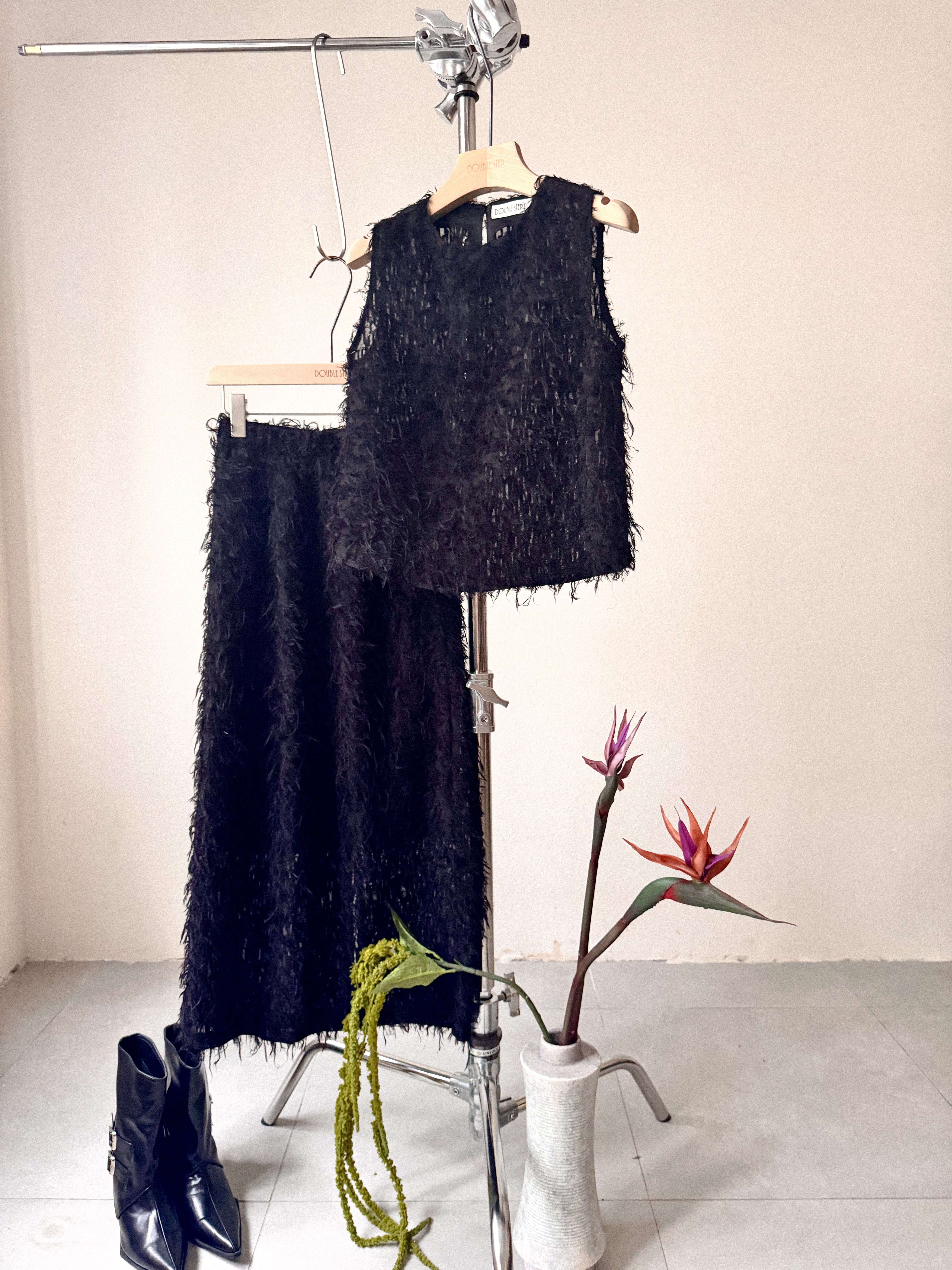 極簡高級～羽毛感套裝 - SU51399