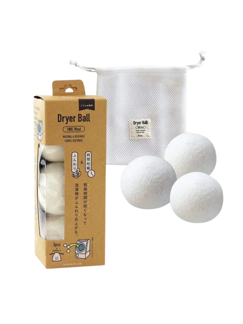 【 5/27收單 】Dryer Ball 100%純羊毛烘衣球 3入 日本