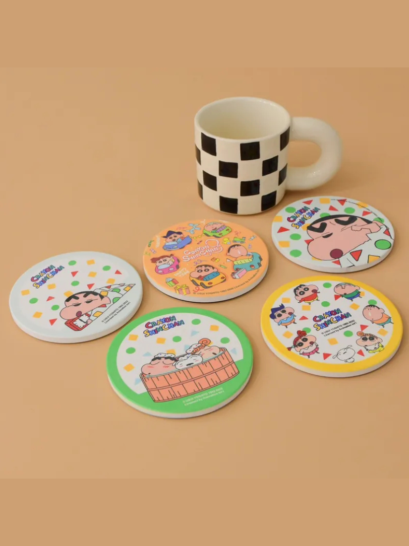 【 出清 】正版授權 蠟筆小新 陶瓷吸水杯墊