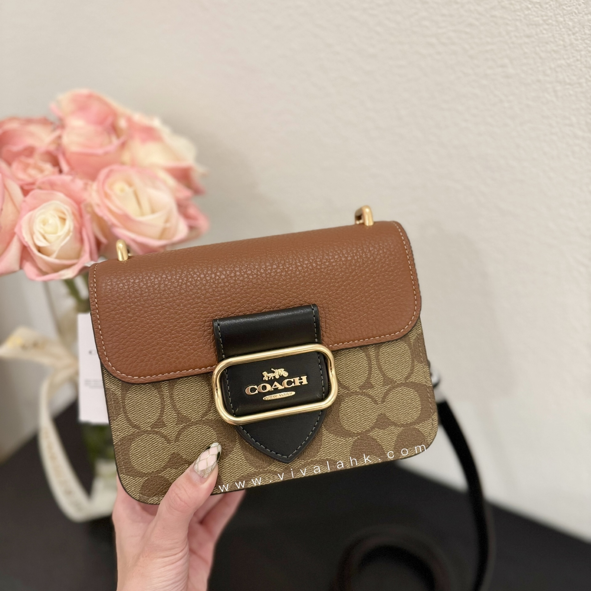 Coach - Morgan 正方 單肩/斜孭多用袋 (拼色C字暗花) (CL462)