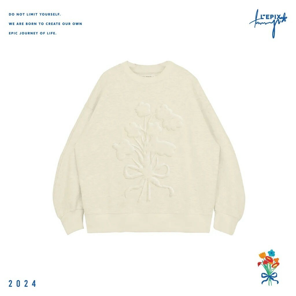 L'EPIX x Tammy 聯名系列 24 A/W Blossom Embossed Crewneck Sweater 立體花卉圓領大學T
