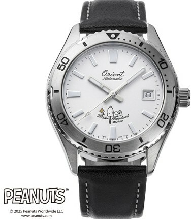 萬年鐘錶 - 東方錶  ORIENT  Peanuts™ 週年紀念 SNOOPY  白色面盤機械男錶 RA-AC0Q08S 錶徑39.9mm