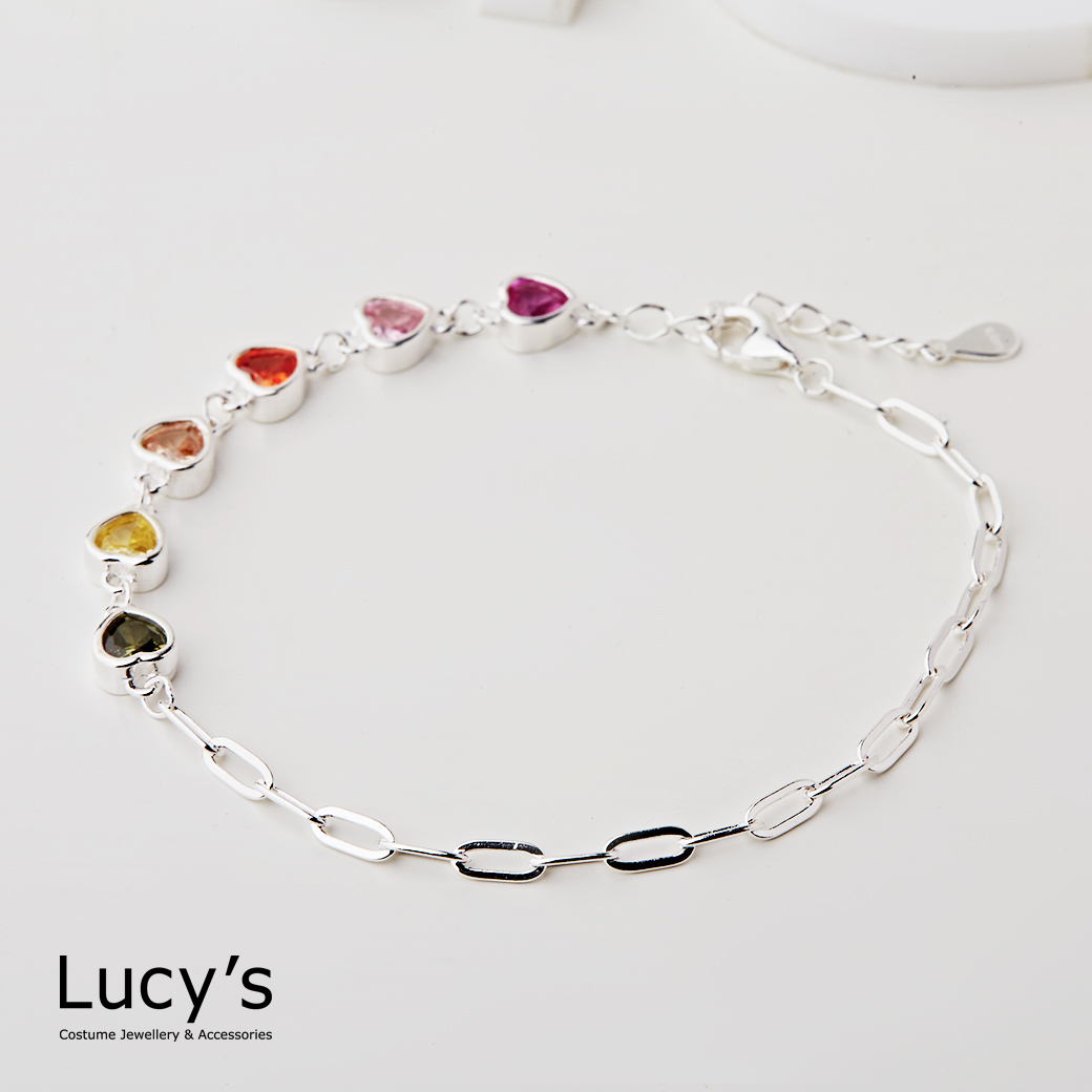 925純銀 繽紛愛戀 手鍊 (123331)