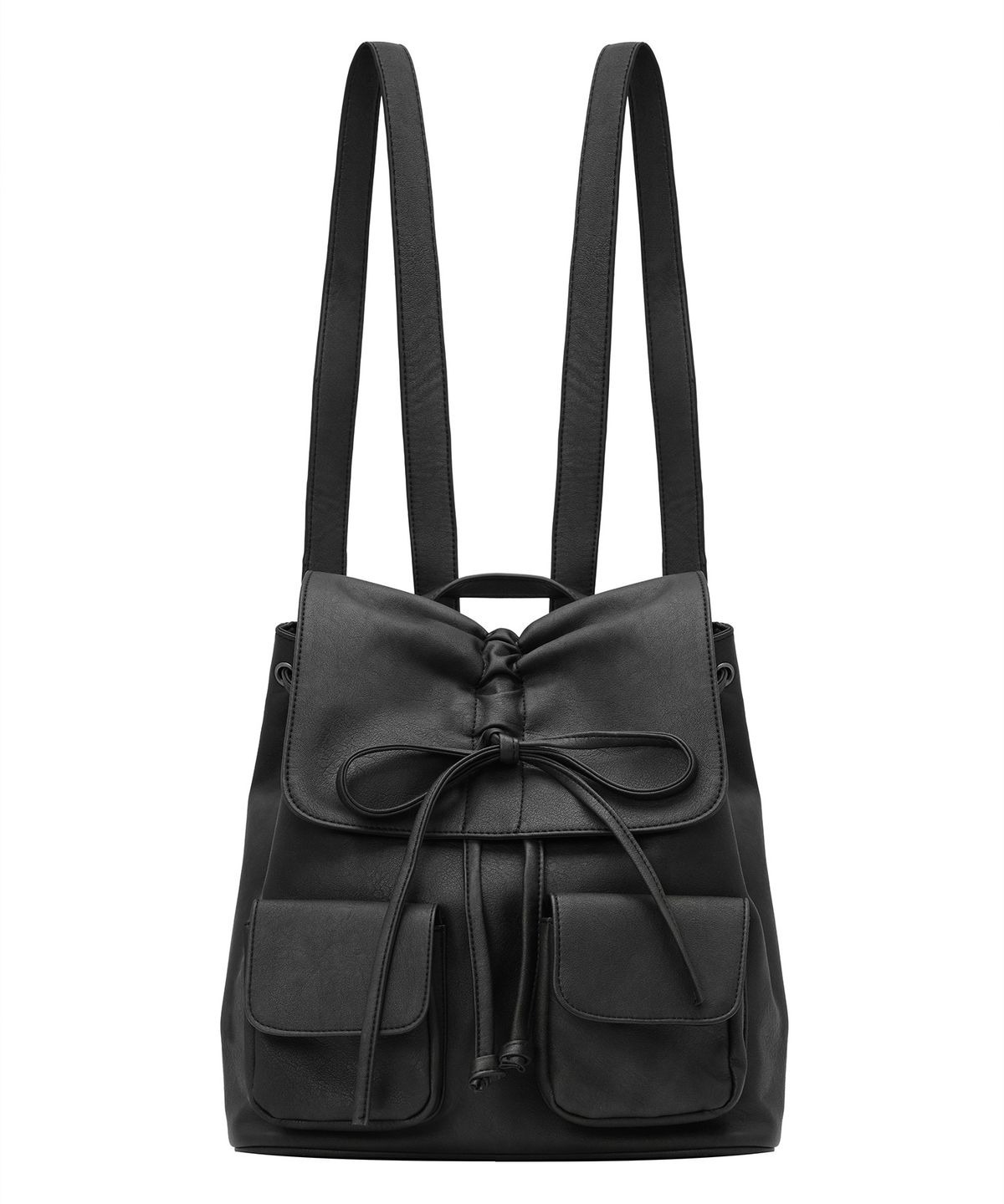 ZEROPLANET☆VEGAN LEATHER SHIRRING RIBBON BACKPACK ZEROPLANET) VEGAN LEATHER SHIRRING RIBBON BACKPACK - B