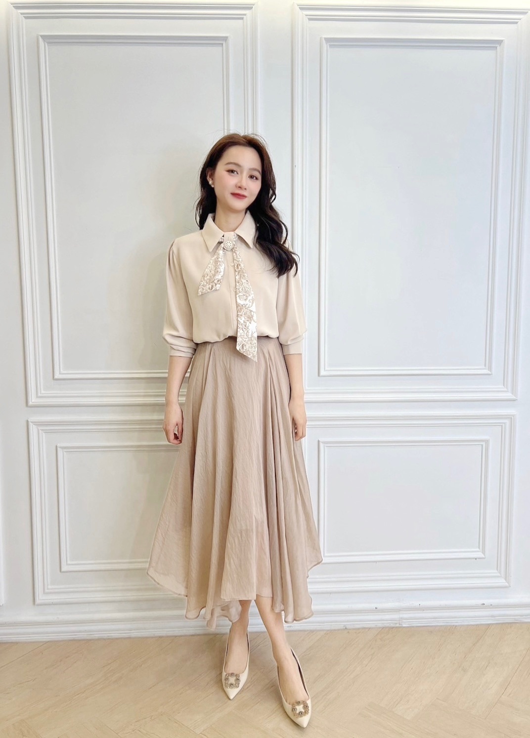 飄逸傘襬紗質裙