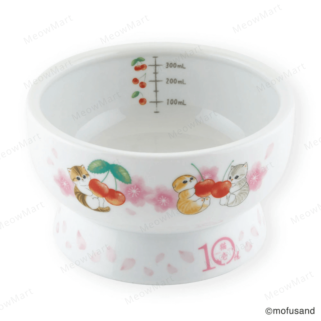【日本Mofusand x 猫壱】櫻花限定版｜高腳水碗 (日本直送)