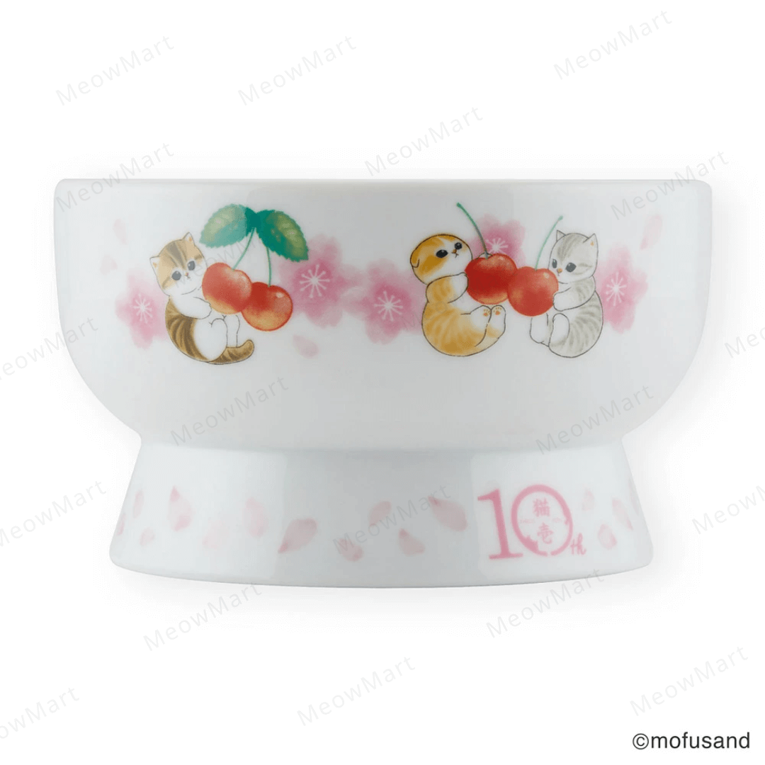 【日本Mofusand x 猫壱】櫻花限定版｜高腳水碗 (日本直送)