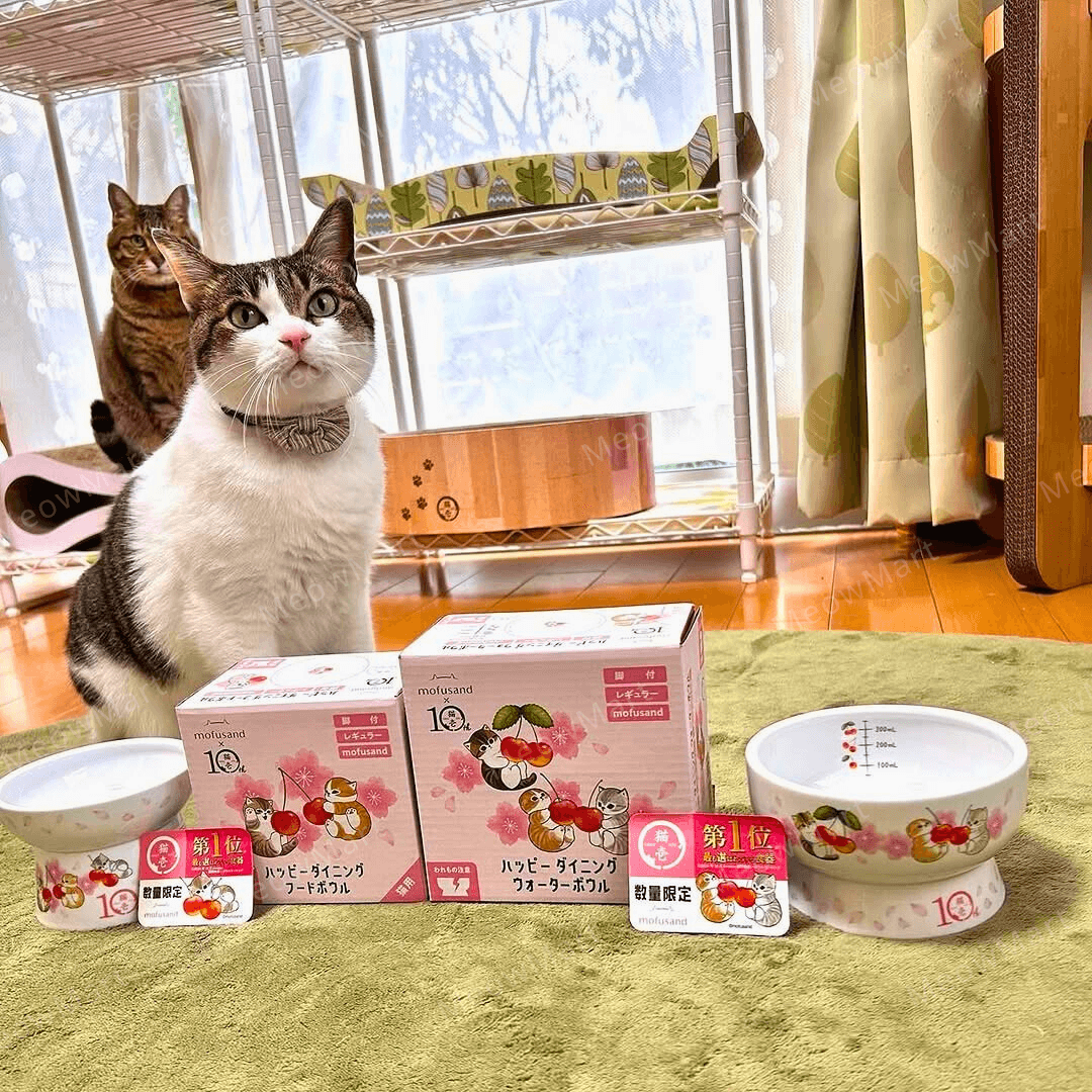 【日本Mofusand x 猫壱】櫻花限定版｜高腳碗 (日本直送)