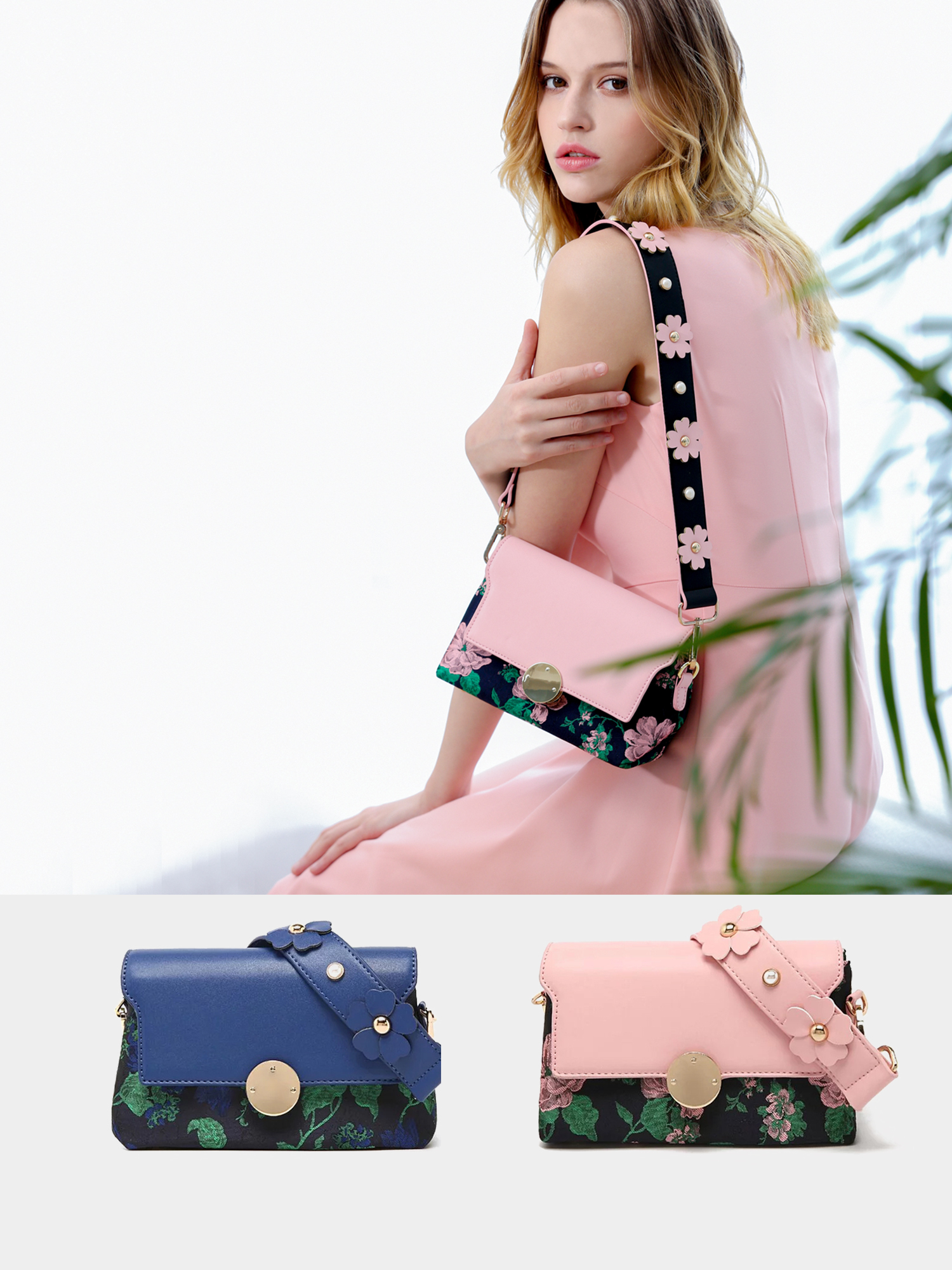 Fancy Romance Stereoscopic Flower Decoration Shoulder Bag