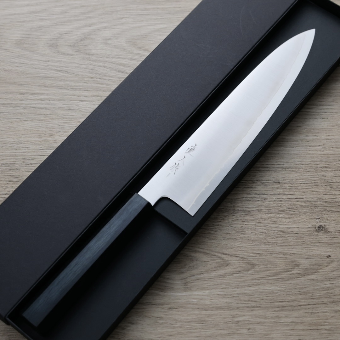 明神直人 牛刀 240mm CoSP鋼 浮雲/藍柄