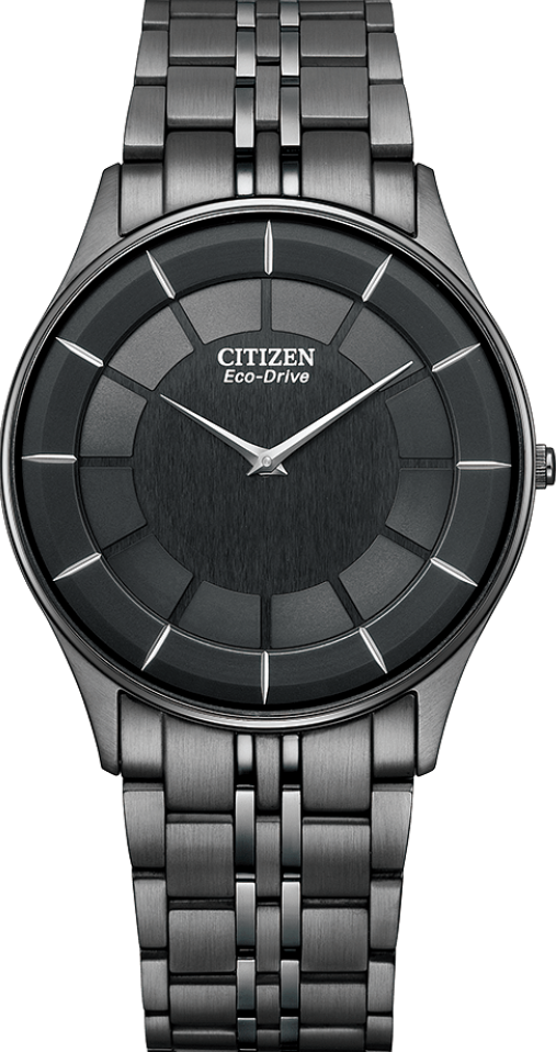 萬年鐘錶 - Citizen 星辰錶 GENT'S 時尚男錶  光動能系列  超薄全黑不鏽鋼男錶 AR3017-58E  錶徑36.2MM