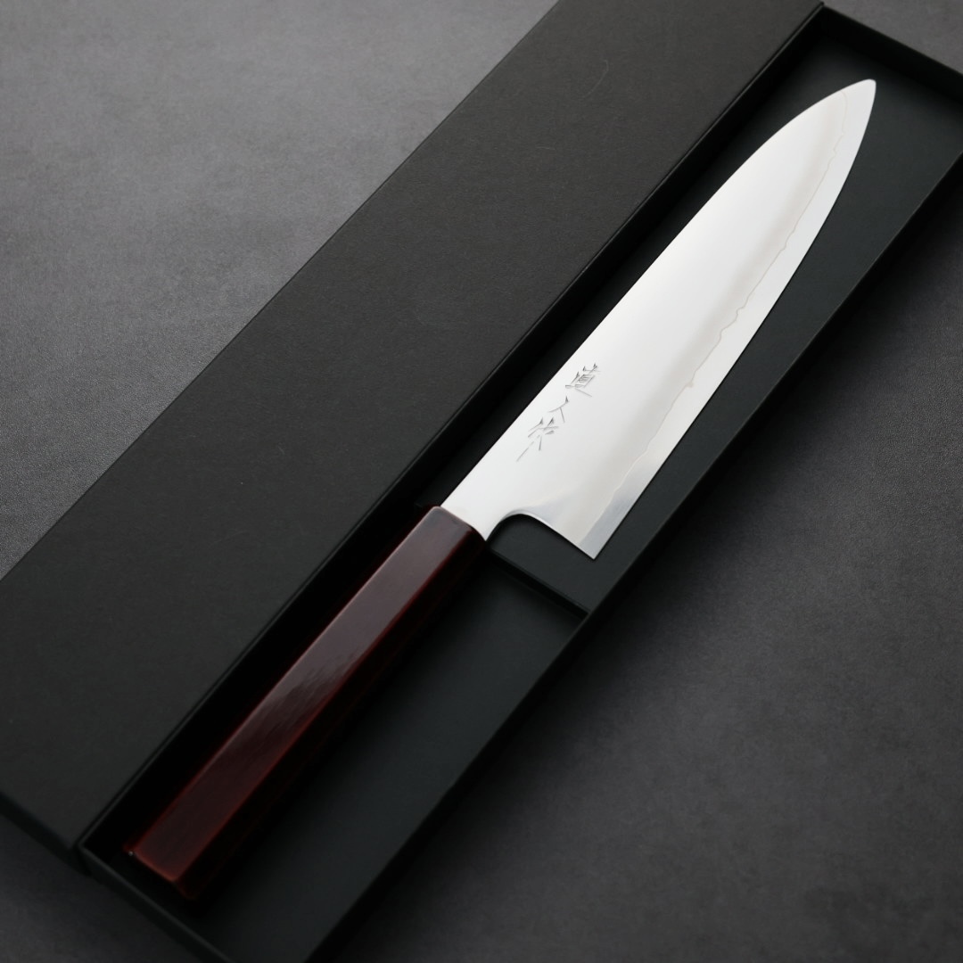 明神直人 牛刀 210mm SG2粉末HSS鋼 浮雲/漆紅柄