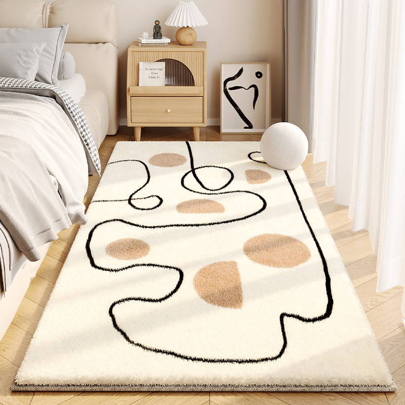 《5677》ins簡約風長形床邊地墊((仿羊絨))