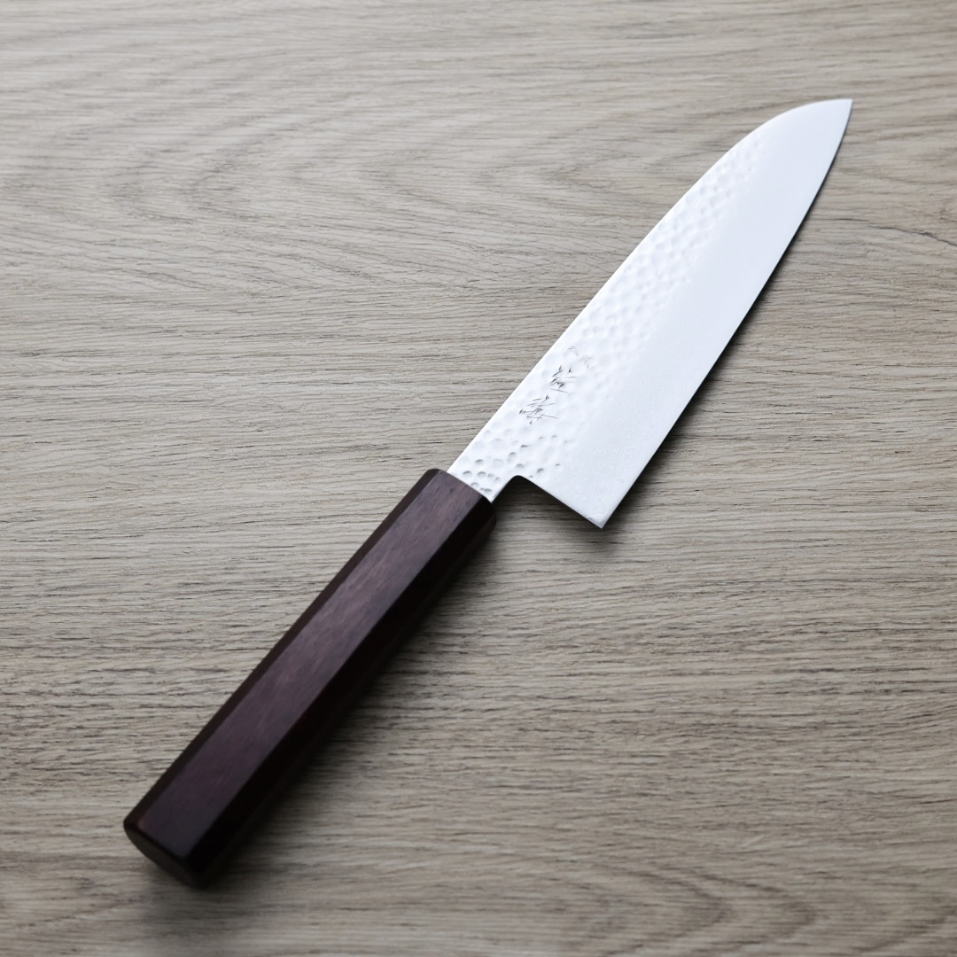 佐海 三德 170mm VG10鋼 鎚目大馬士革 紅柄