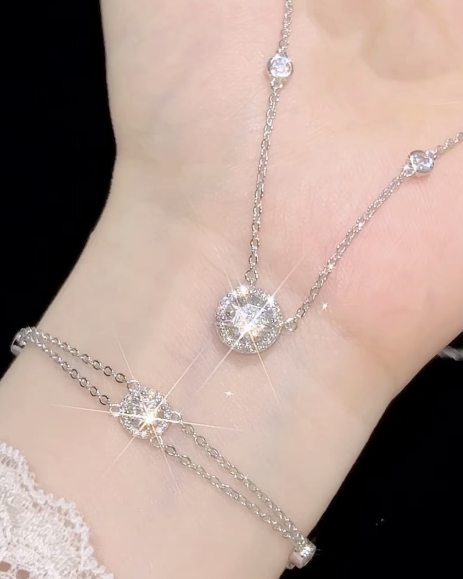 【現貨】<明星同款>FANCI范琪 星點系 閃耀 圓鑽 925銀 永生花禮盒組 項鍊 手鏈