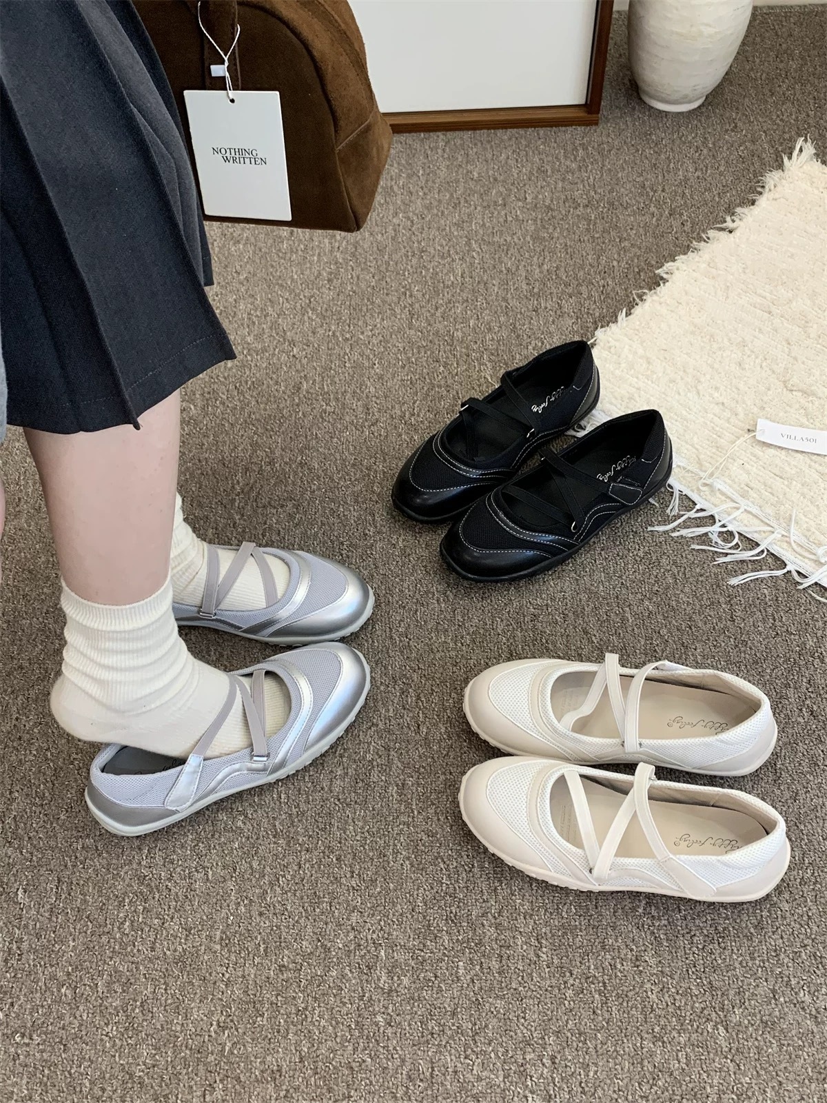 芭蕾鬆緊休閒機能鞋