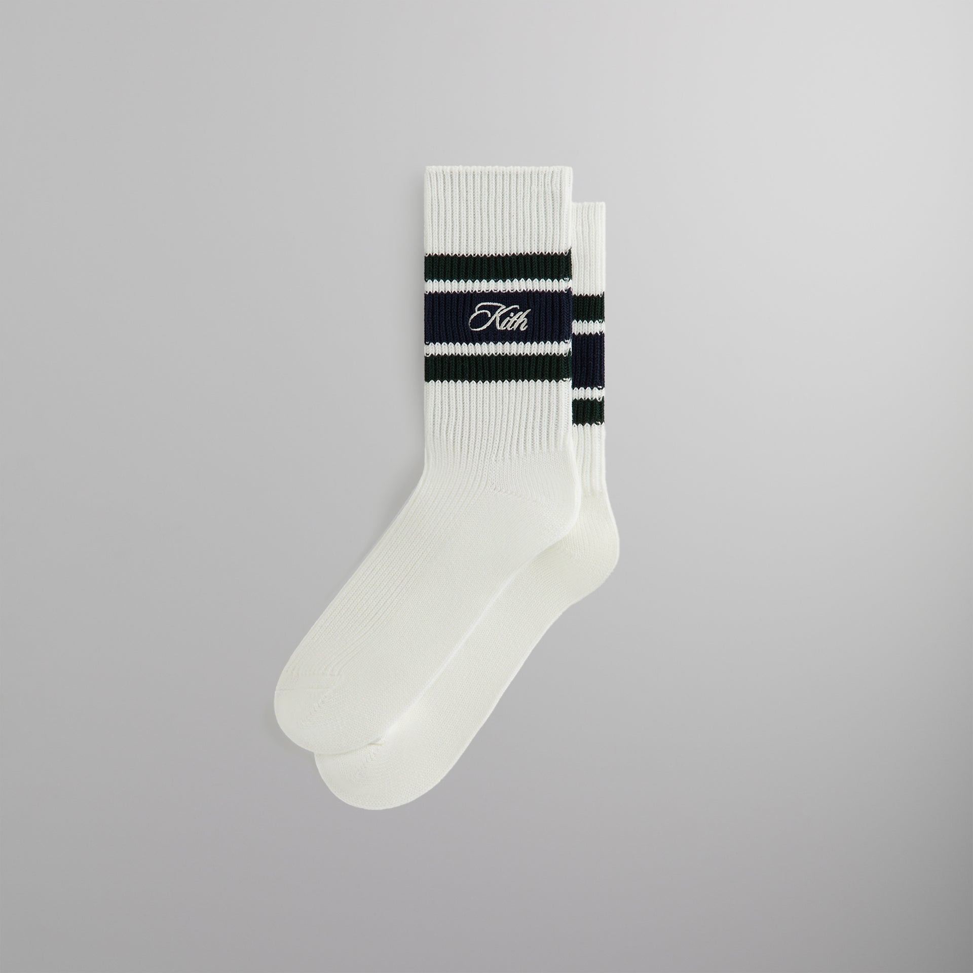 2025SS Kith Calf Stripe Relaxed Crew Sock 條紋 BOX 刺繡 LOGO 襪子 長襪 現貨 KHM220129