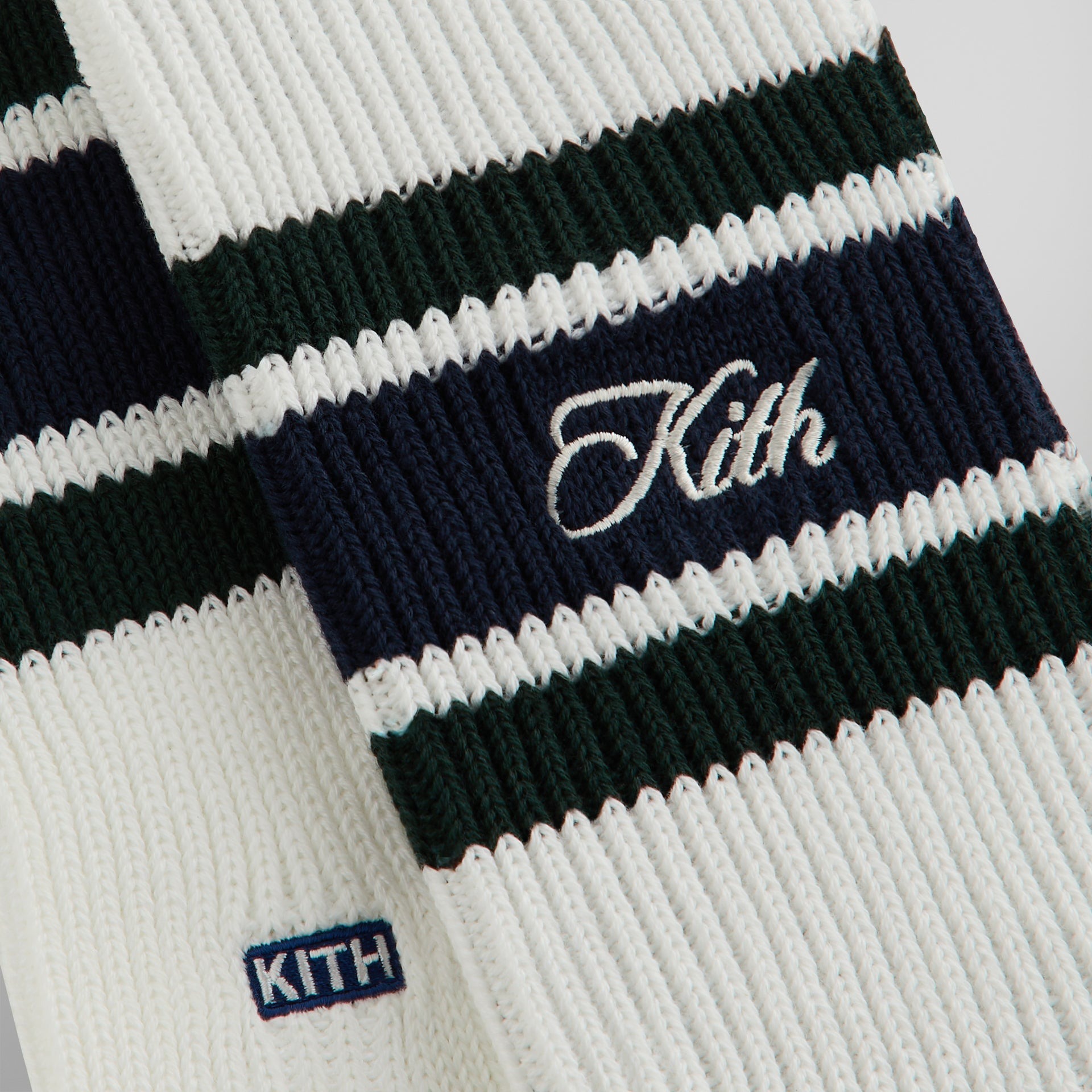 2025SS Kith Calf Stripe Relaxed Crew Sock 條紋 BOX 刺繡 LOGO 襪子 長襪 現貨 KHM220129