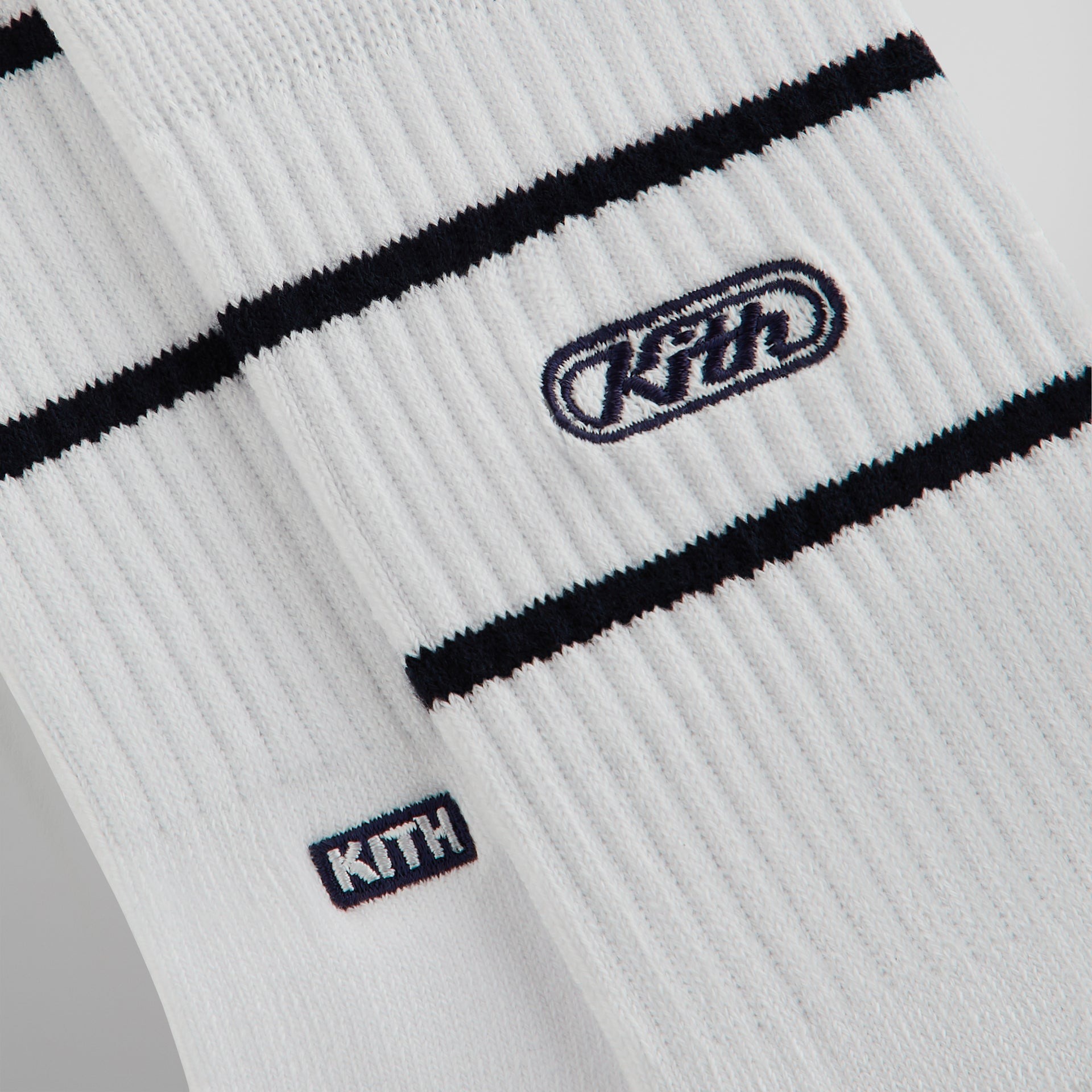 2025SS Kith Embroidered Logo Striped Crew Sock 刺繡 框框 BOX LOGO 襪子 長襪 現貨 KHM220124
