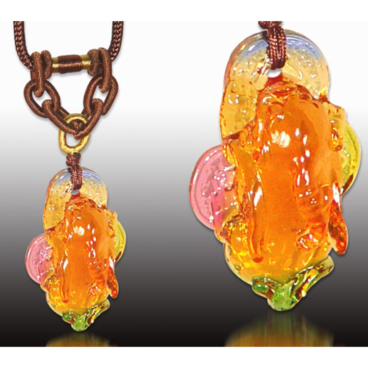 鹿港窯水晶琉璃｜招財貔貅項鍊 旺財聚福 辟邪護身開運首選