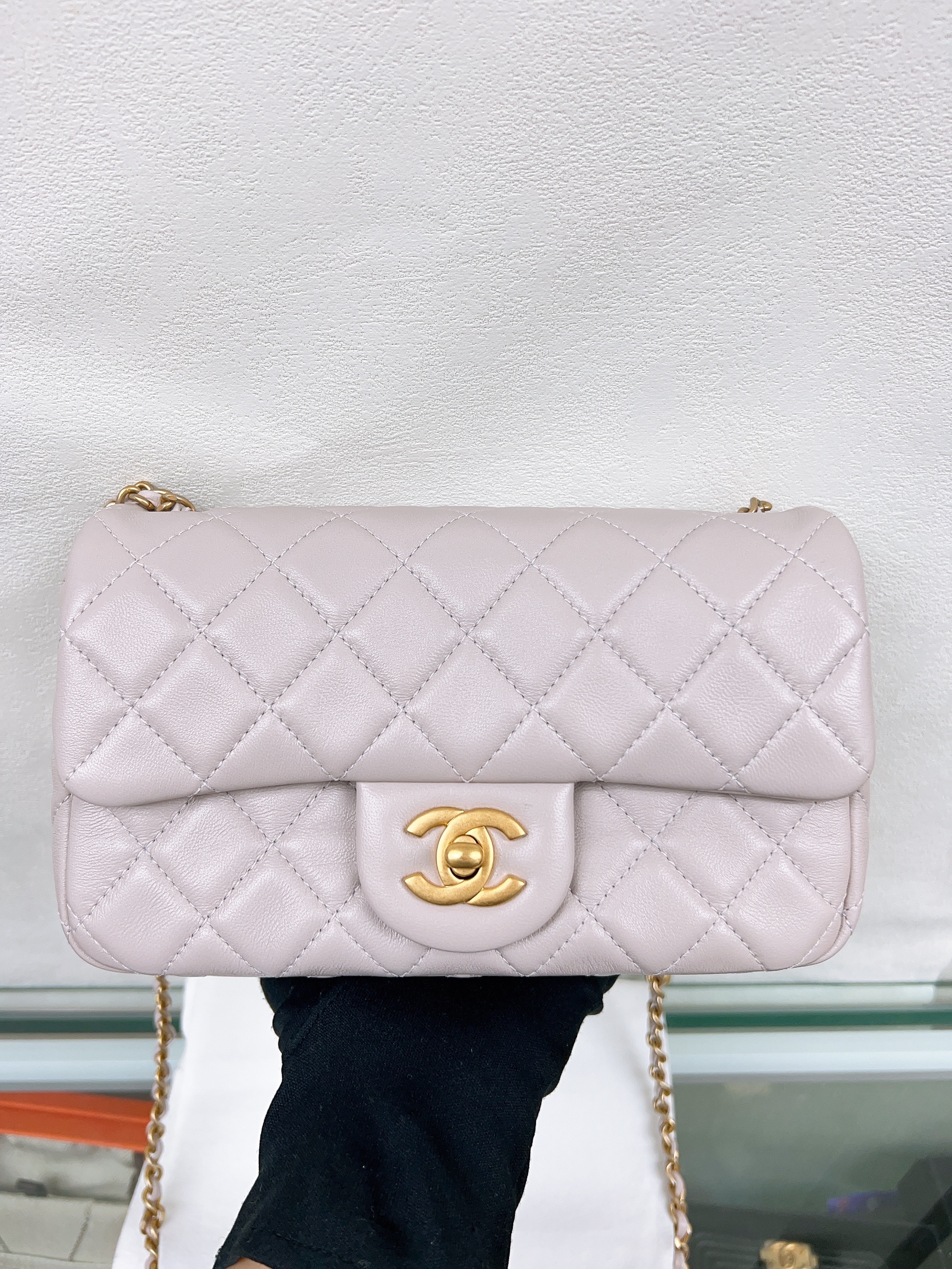 Chanel mini cf 20 flap bag light purple 金球