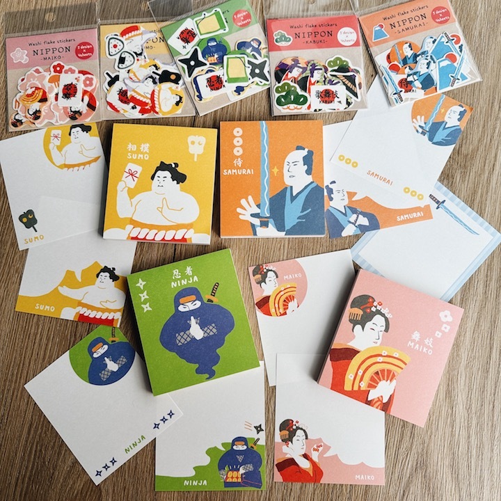 NIPPON系列 便條紙 memo (100枚) 忍者/相撲/歌舞伎/舞妓｜日本古川紙工