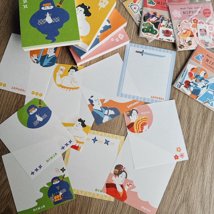 NIPPON系列 便條紙 memo (100枚) 忍者/相撲/歌舞伎/舞妓｜日本古川紙工