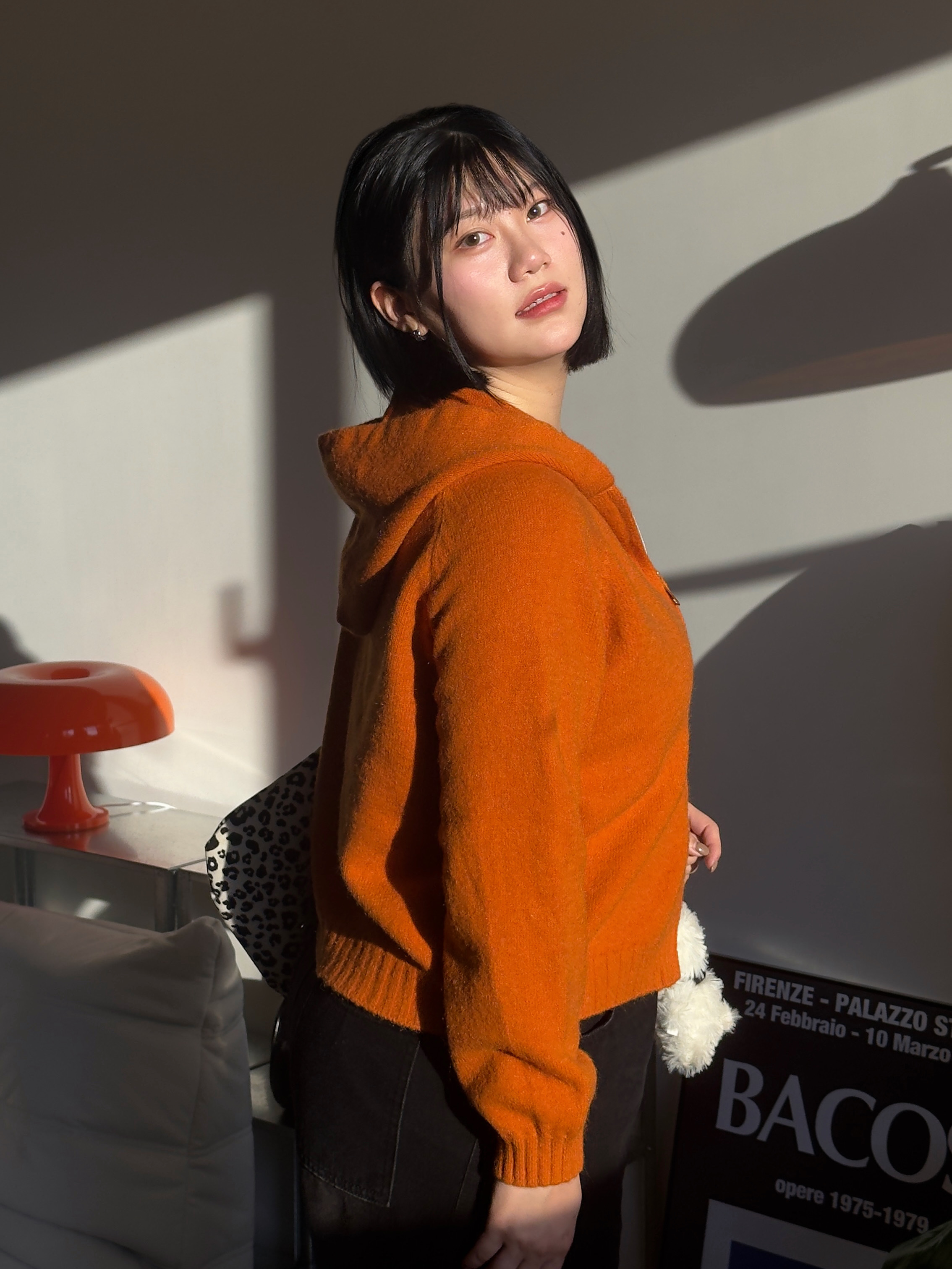 A4糖糖軟糯 雙拉鏈針織開衫（綠/橘/灰）