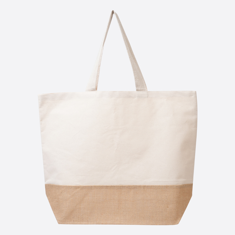 SP 棉麻混紡拼接手提袋 57x45x17cm