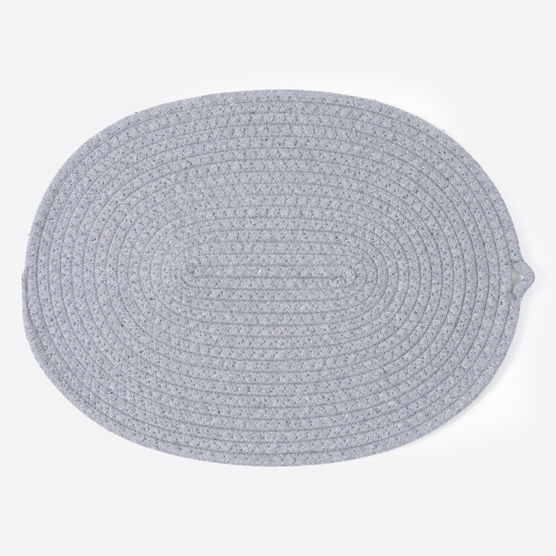 SP 棉混紡繩編餐桌墊/灰 40x30cm