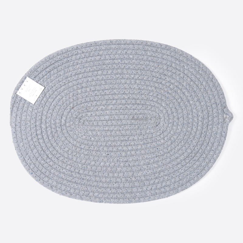 SP 棉混紡繩編餐桌墊/灰 40x30cm