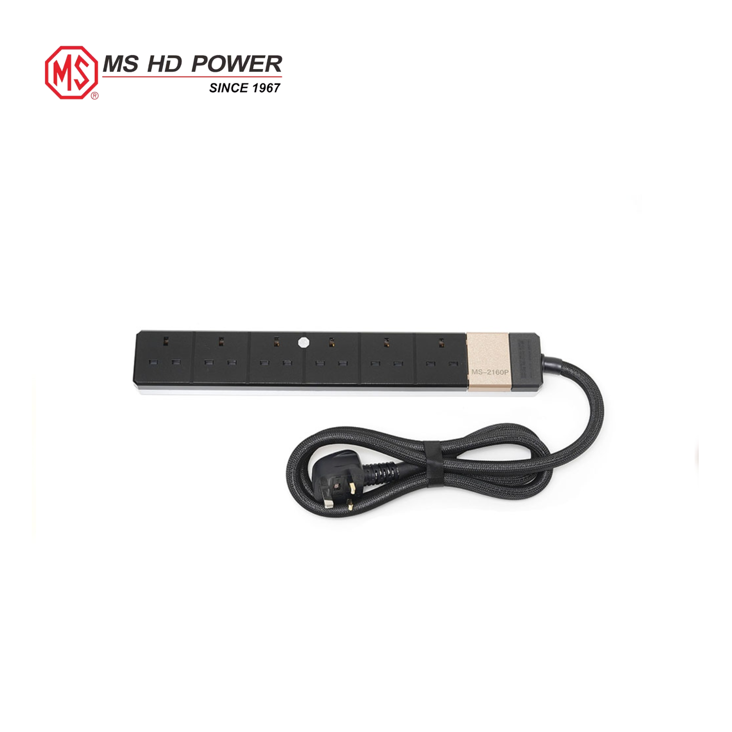 MS HD Power MS-2160P 6 Way UK Filter Socket with Surge Protection