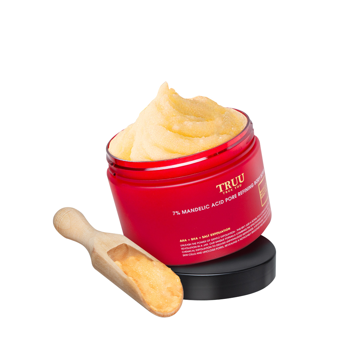TRUU 7%杏仁酸精華淨化毛孔身體磨砂膏 70G隨身瓶(附贈木製專用挖勺)