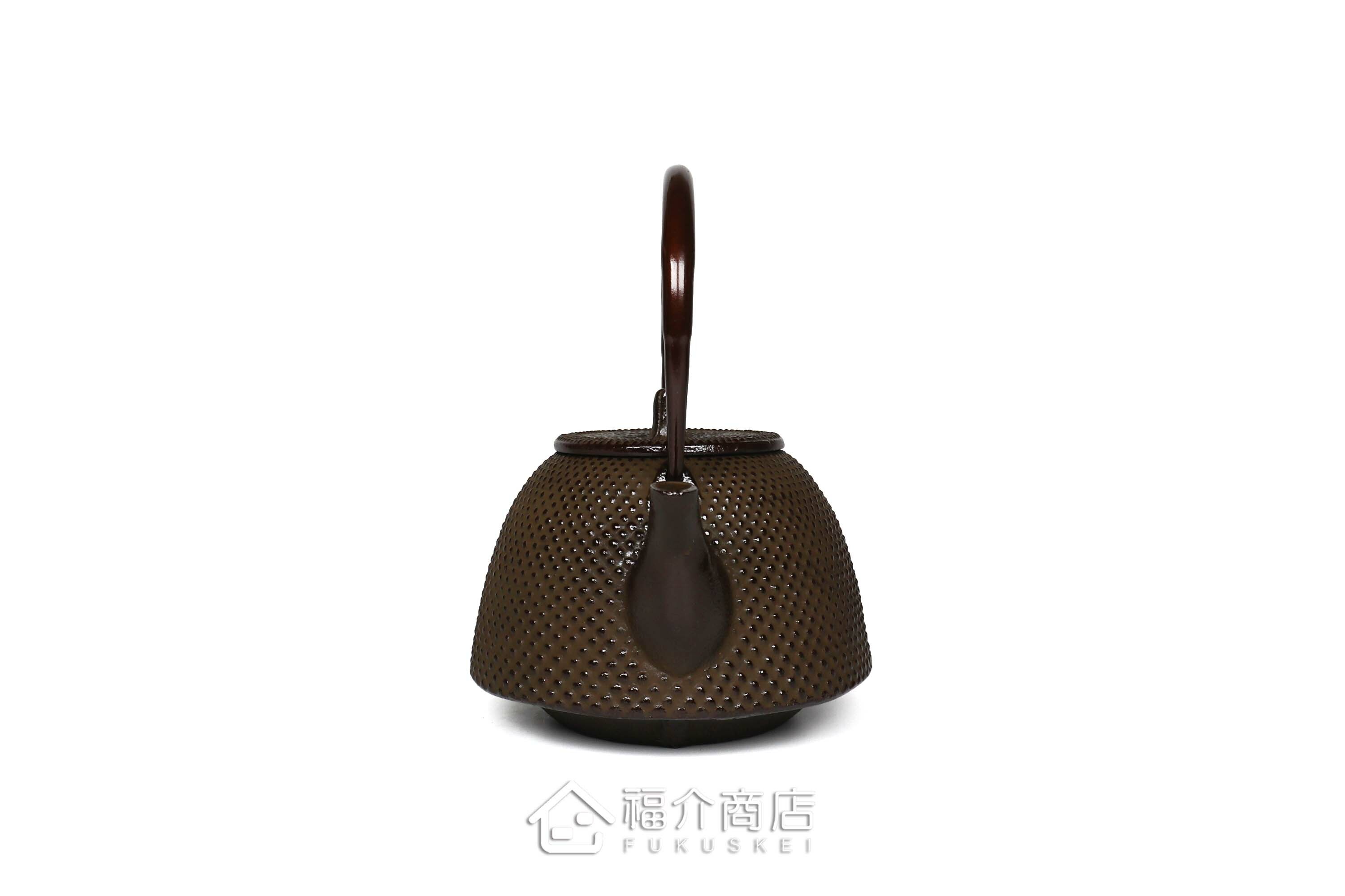 岩戶鑄工所製作的日本泡茶壺,茶色霰紋造型壺身