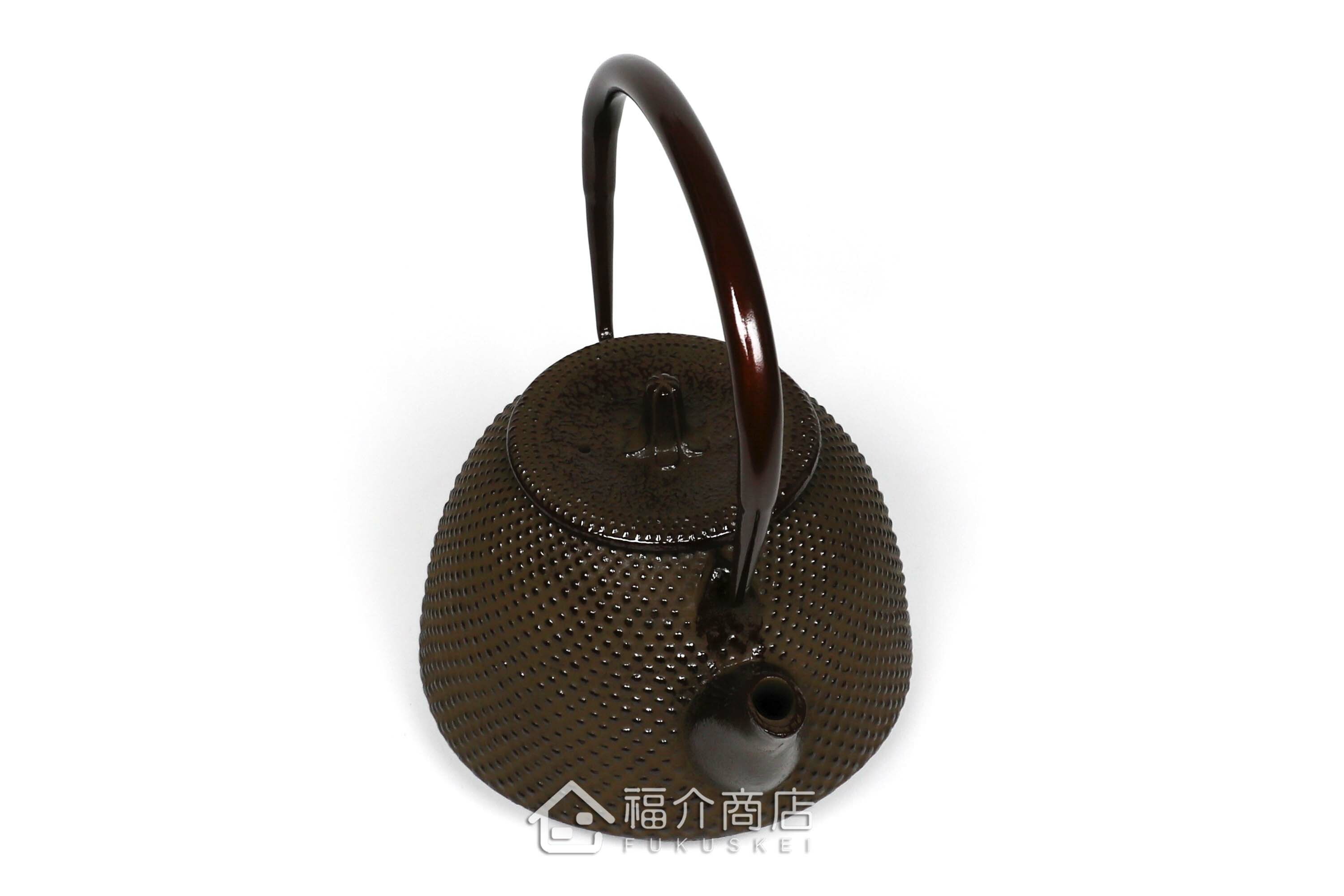 岩戶鑄工所製作的日本泡茶壺,茶色霰紋造型壺身
