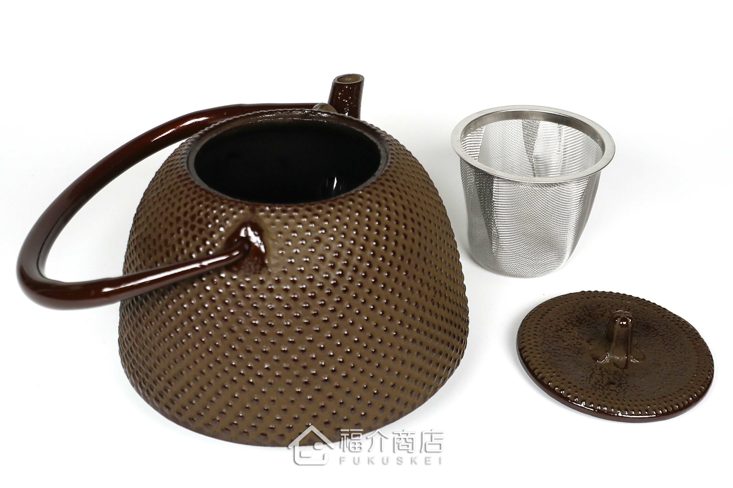 泡茶用的茶色霰紋造型鑄鐵壺