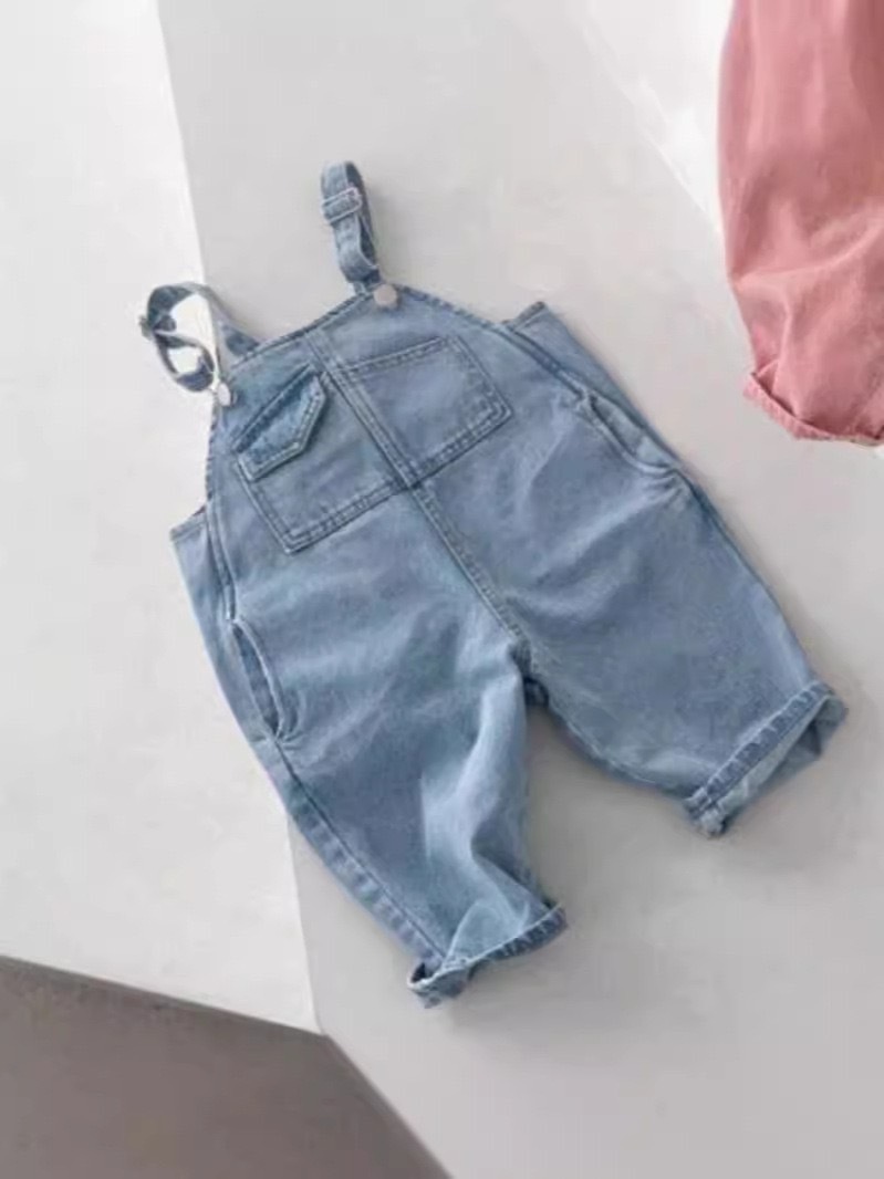 休閒寬鬆吊帶褲