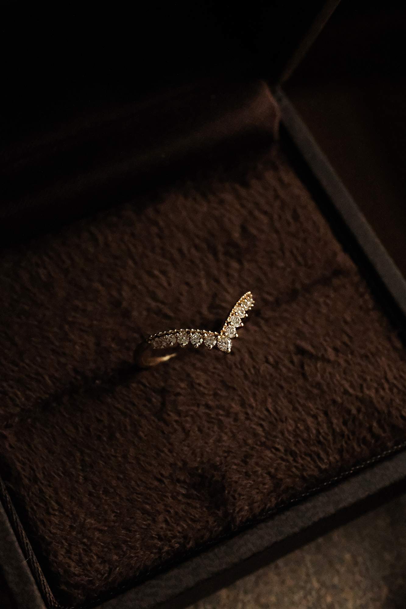 18K 流金V型戒指