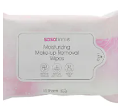 [S] SASA SASATINNIE MTG MAKEUP REMOVAL WIPES, PINK, 15PC, 4895165531348 (SSA14)