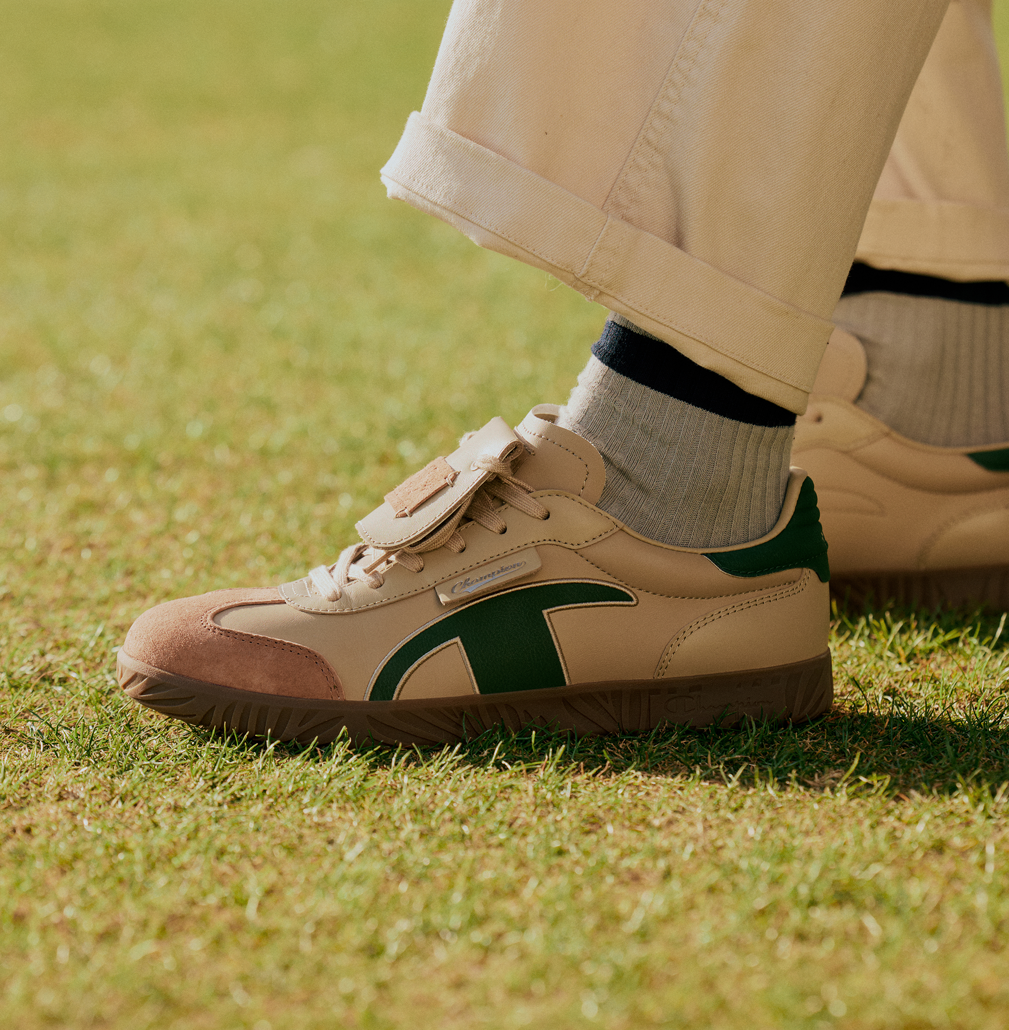 男款 - Champ T-trainer經典T頭德訓鞋-森林綠 (U5AFCTM15N8）