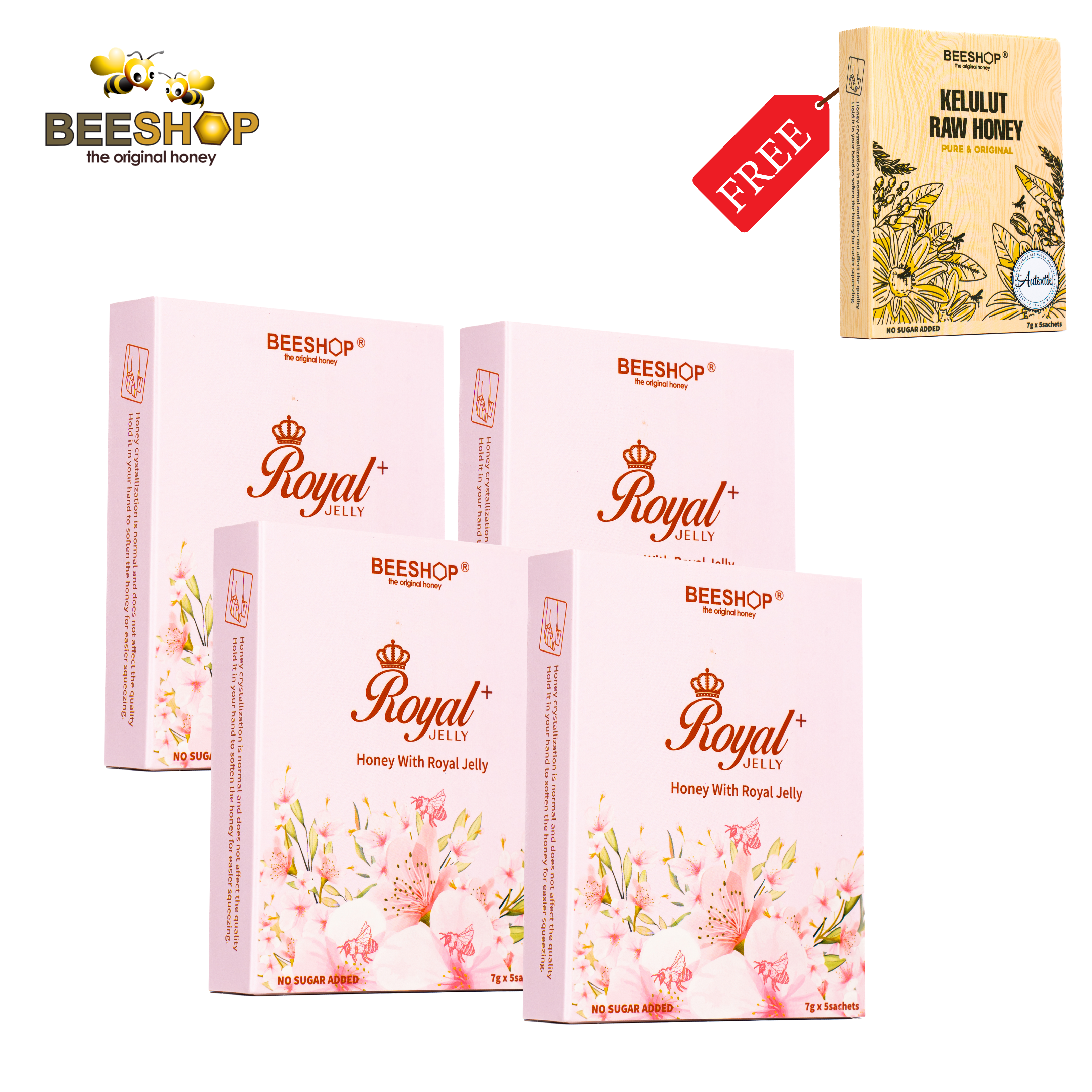 Royal Jelly+ Sachet (Buy 4 Free 1 Kelulut Honey)