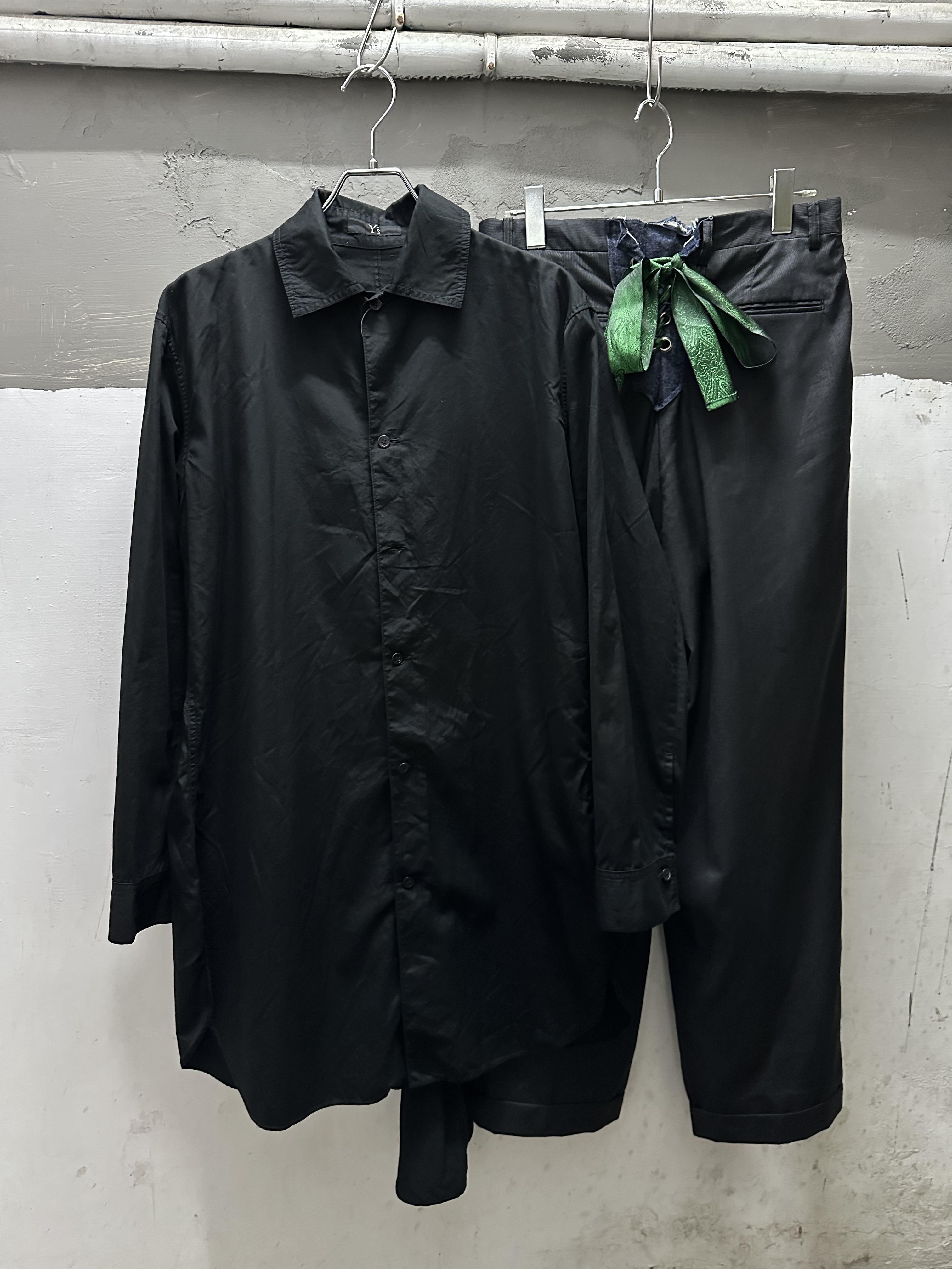 90s Y’s ( Yohji Yamamoto ) Black Long Shirt Made in Japan