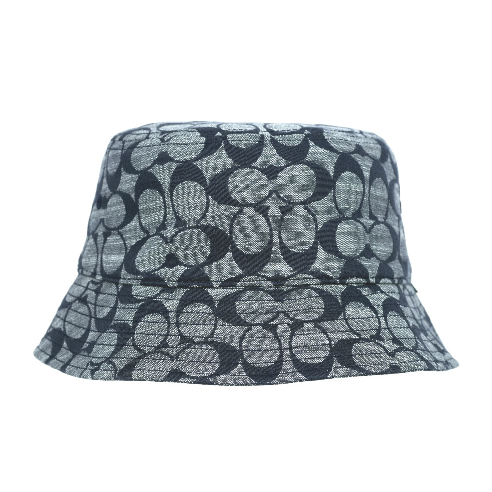 【COACH】CC Logo Chambray 織布漁夫帽 XS-S(藍色)CI497 CMB