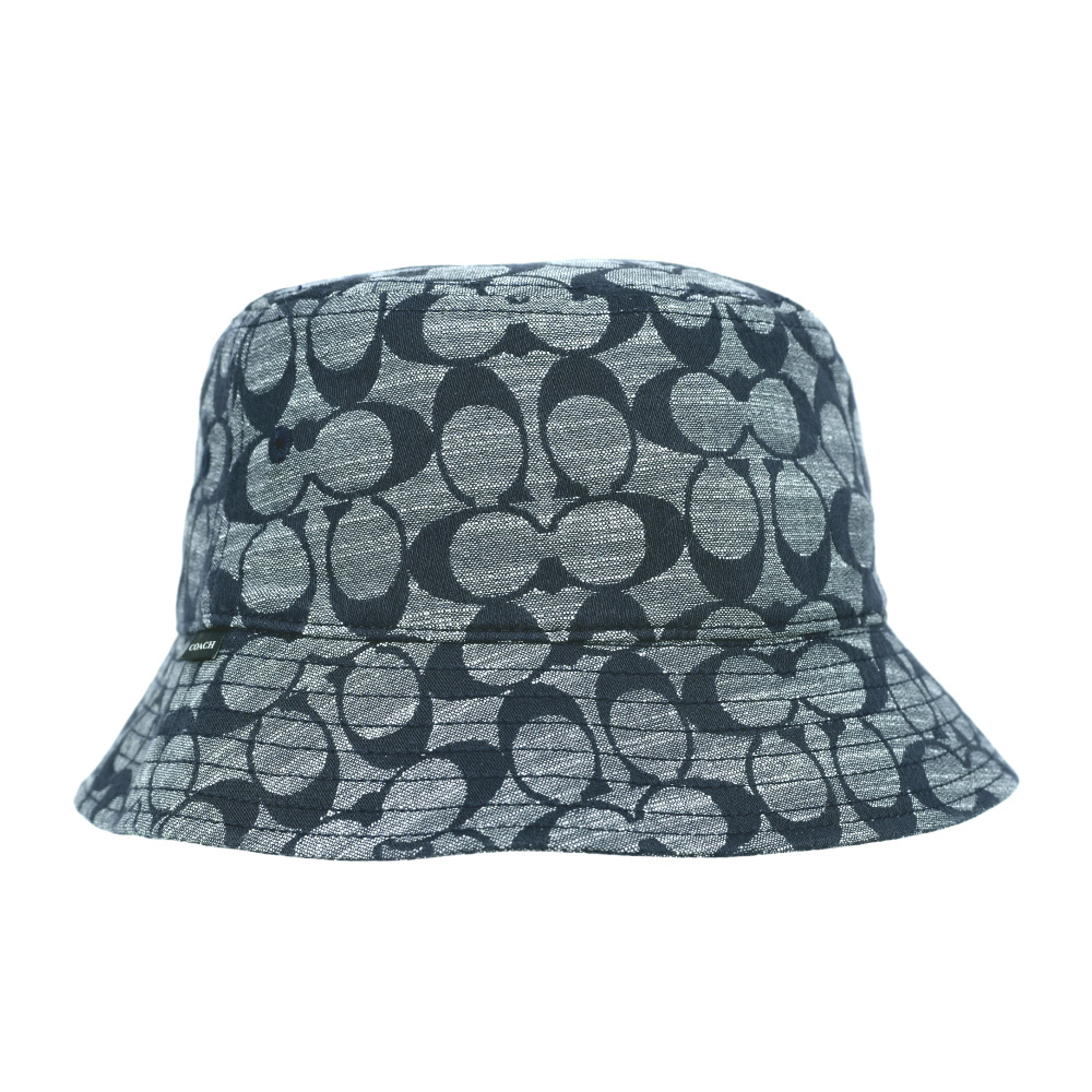 【COACH】CC Logo Chambray 織布漁夫帽 XS-S(藍色)CI497 CMB